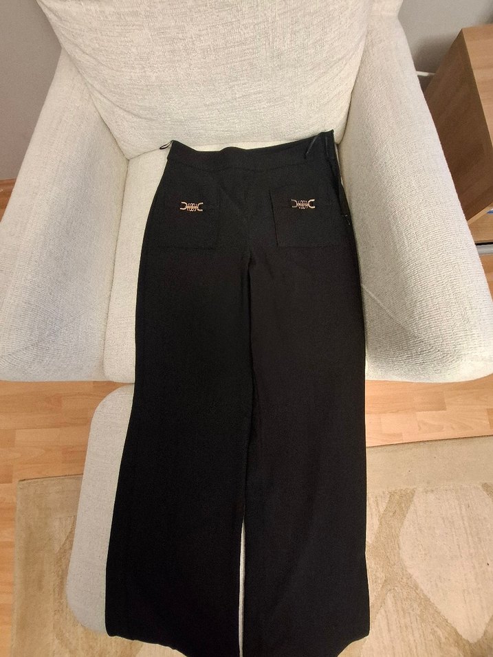 Adl Siyah Kadın Midi Kumaş Pantolon - Görsel 2