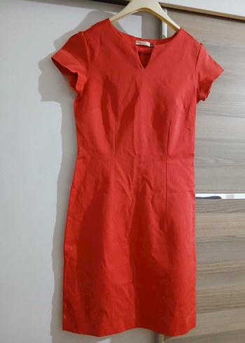 DeFacto Kırmızı V Yaka Düğmeli elbise - Görsel 3