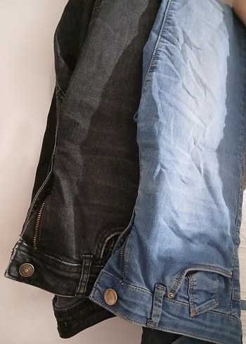 Gri Bol Kesim Kadın Kot Pantolon - Görsel 2