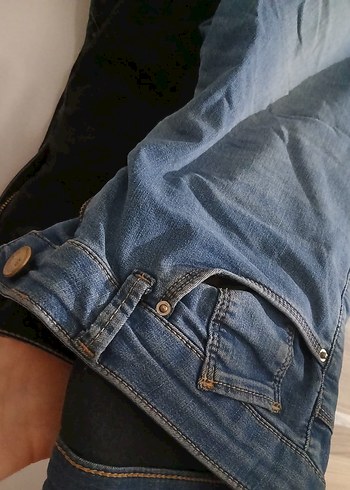 Gri Bol Kesim Kadın Kot Pantolon - Görsel 3