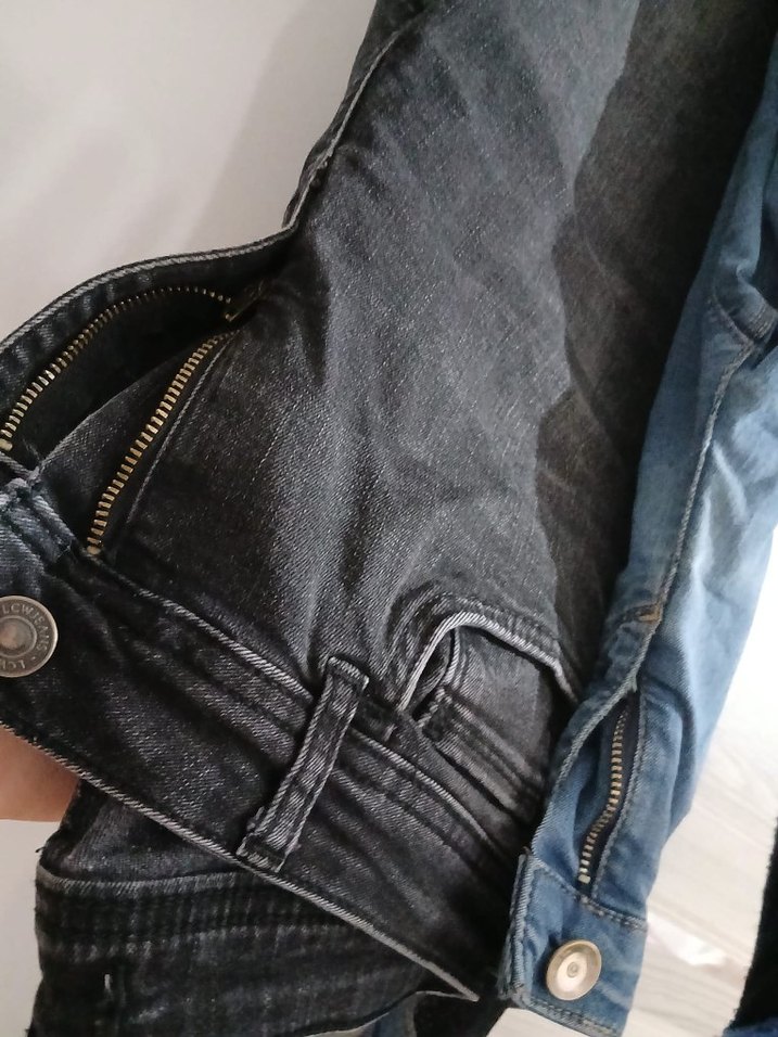 Gri Bol Kesim Kadın Kot Pantolon - Görsel 4