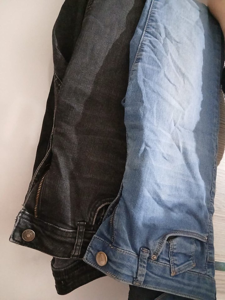 Gri Bol Kesim Kadın Kot Pantolon - Görsel 2