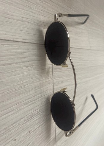 Siyah Vintage Goth Oval Gözlük - Görsel 2