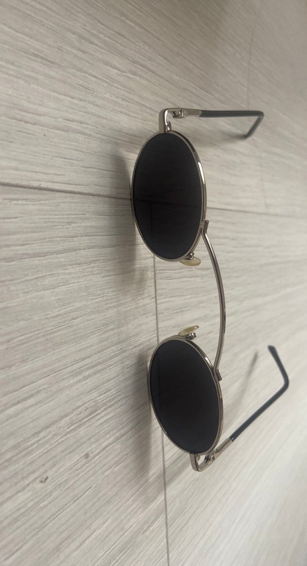 Siyah Vintage Goth Oval Gözlük - Görsel 2