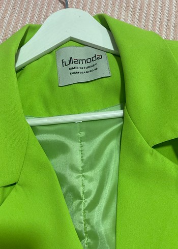 Düğmeli Yeşil Kadın Mini Blazer - Görsel 3