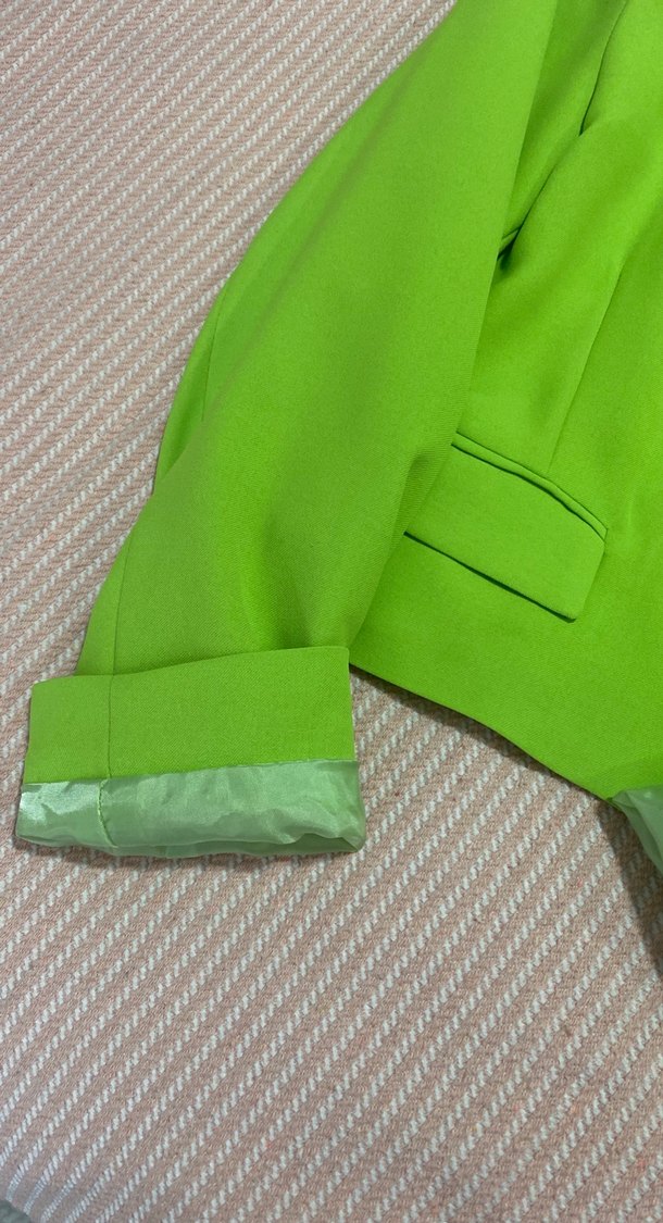 Düğmeli Yeşil Kadın Mini Blazer - Görsel 2