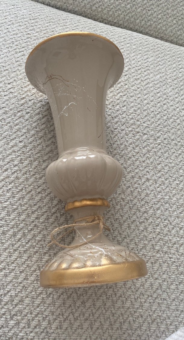 Bej Dekoratif Vazo - Görsel 2