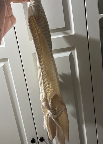 Beyaz Örgü Bohem Kadın Süveter - Görsel 3