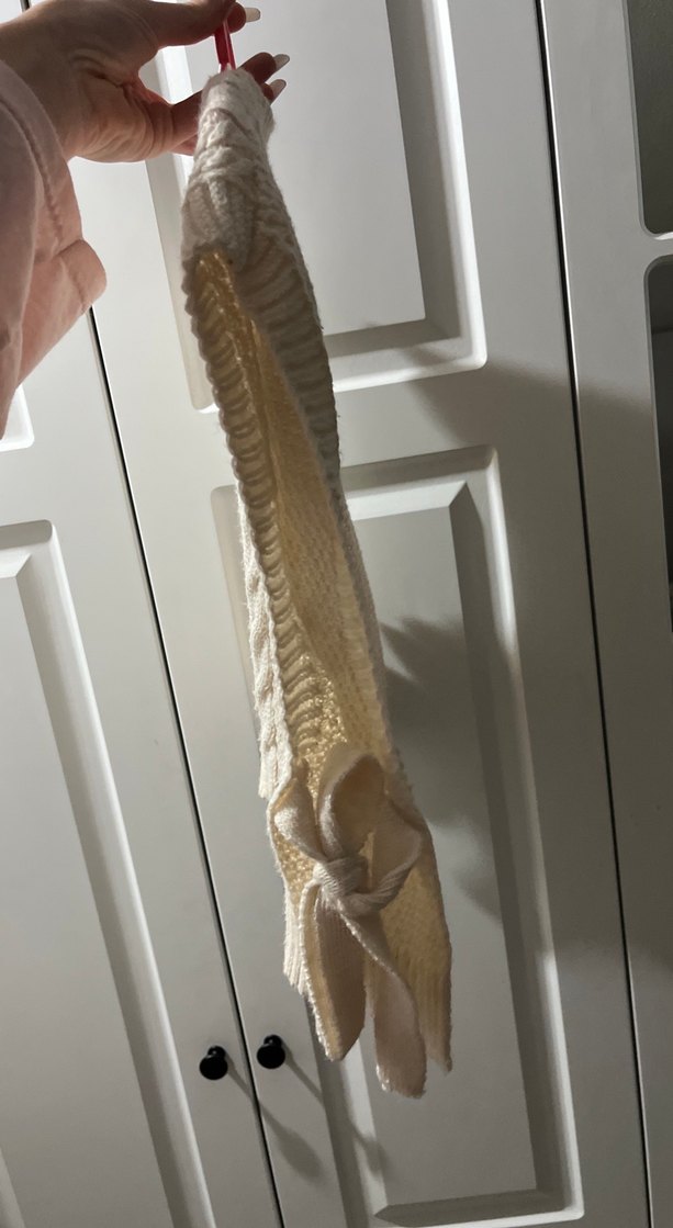 Beyaz Örgü Bohem Kadın Süveter - Görsel 3