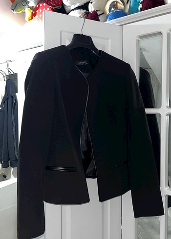 Deri Siyah Kadın Blazer Ceket - Görsel 4