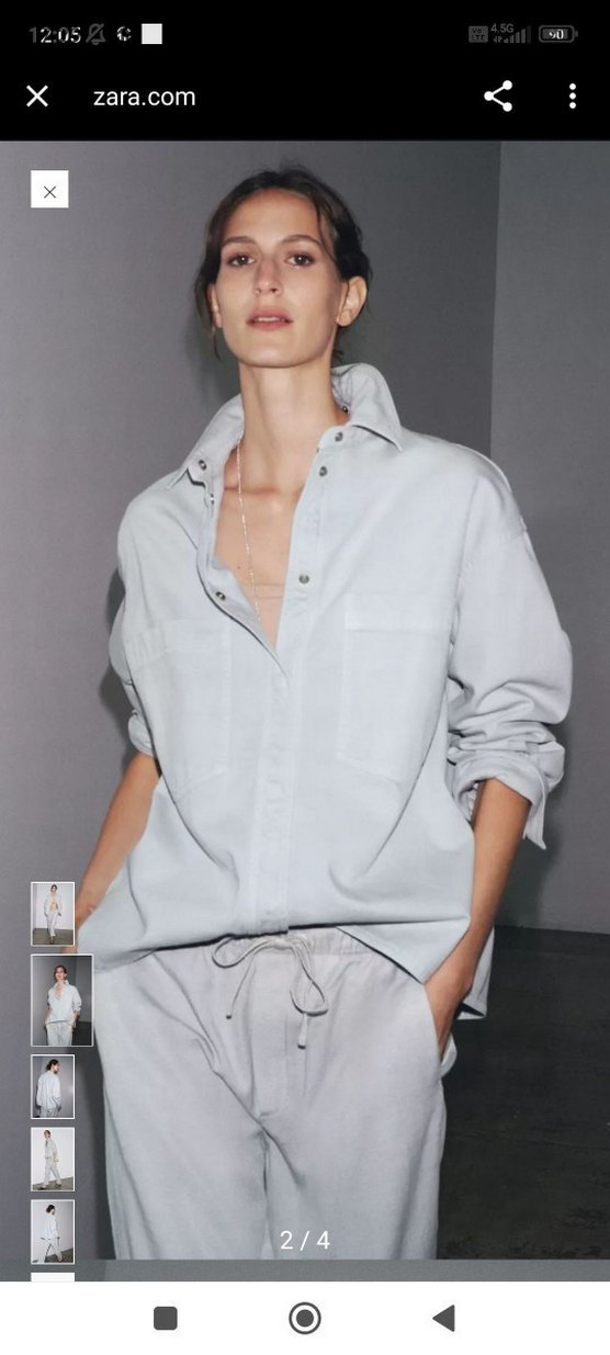 ZARA Gri Kadın İNCE CEKET GOMLEK - Görsel 2