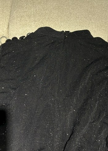 Simli Siyah Balıkçı Yaka Hamile Kazak - Görsel 3