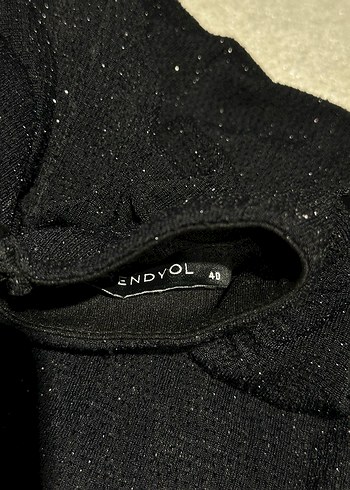 Simli Siyah Balıkçı Yaka Hamile Kazak - Görsel 2