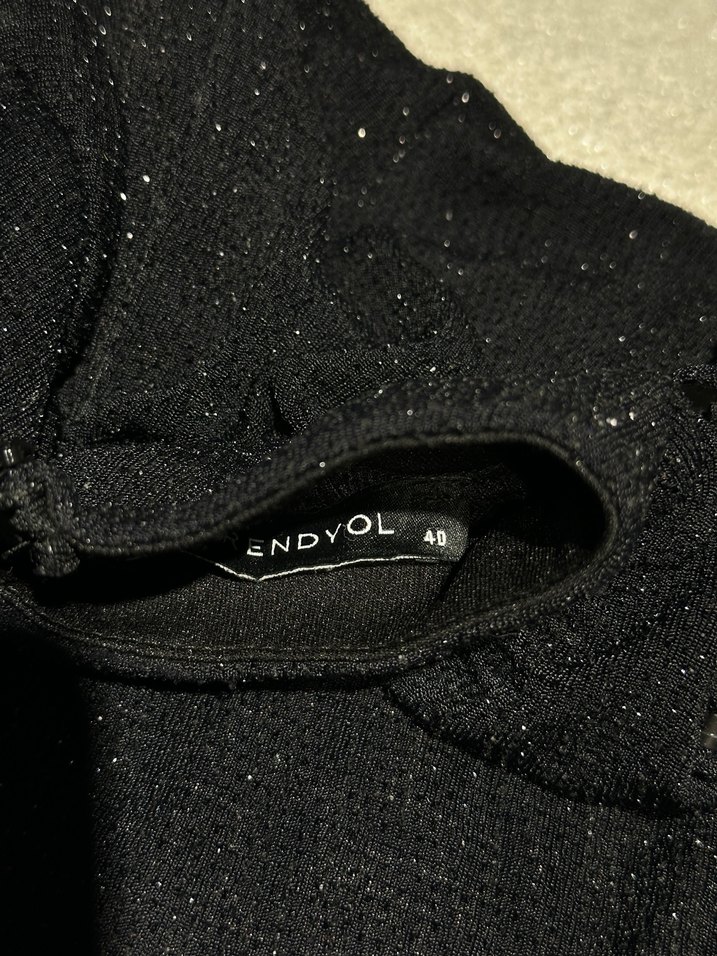 Simli Siyah Balıkçı Yaka Hamile Kazak - Görsel 2