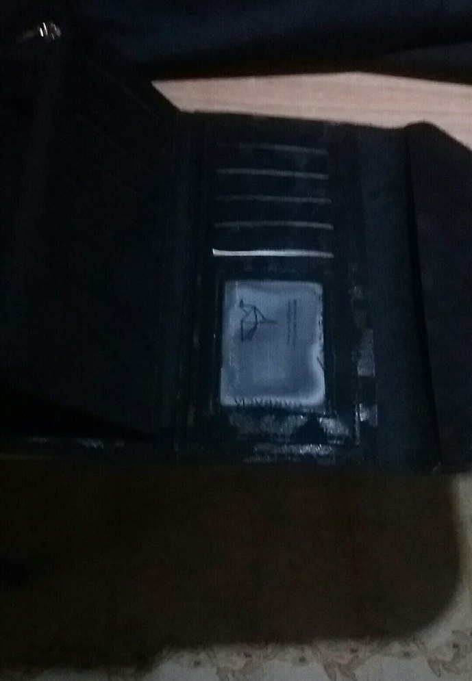 Siyah Deri Kadın Clutch Cüzdan - Görsel 2