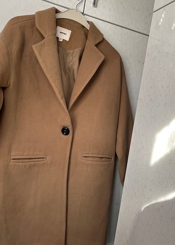 Tek Düğmeli Bej Kadın Kaban koton - Görsel 4