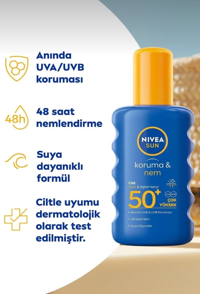 NIVEA Sun SPF50+ Yüksek Koruma Güneş Losyonu 200 ml - Görsel 2