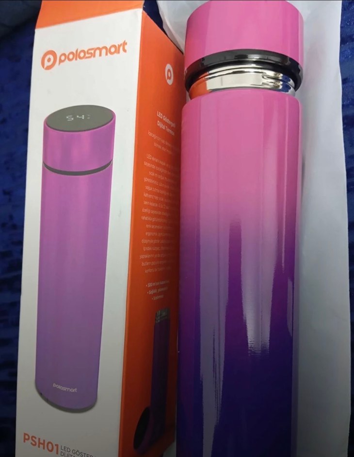 Renkli Mor Polosmart Termos - Görsel 4