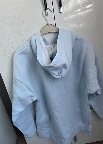 Mavi Kapüşonlu Midi Sweatshirt - Görsel 2