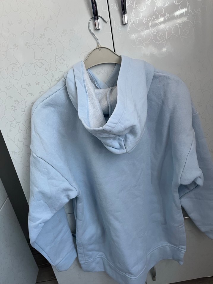 Mavi Kapüşonlu Midi Sweatshirt - Görsel 2