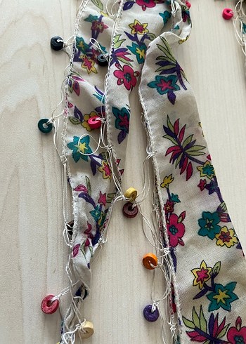 Boncuklu Renkli Kadın Fular - Görsel 2