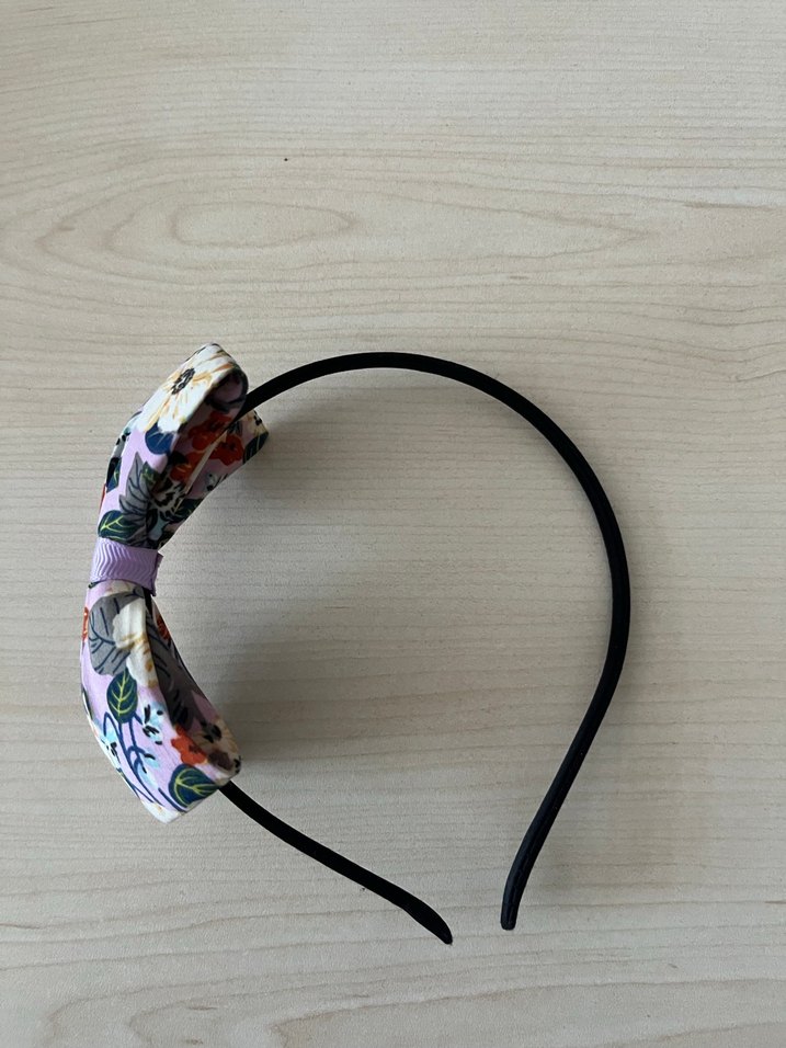 Çiçek Desenli Renkli Fiyonk Saç Bandı - Görsel 2