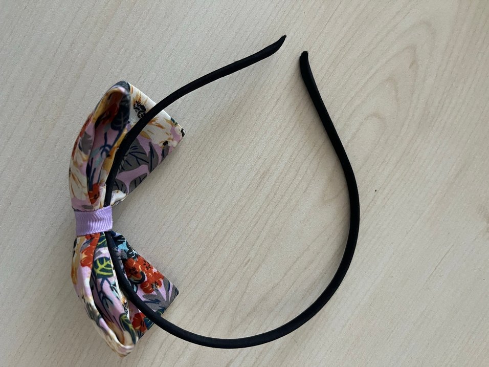 Çiçek Desenli Renkli Fiyonk Saç Bandı - Görsel 3