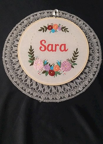 Çiçekli Bohem Nakışlı Sara Kasnak - Görsel 2