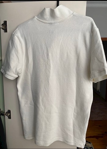 H&M Pamuklu Beyaz Kısa Kollu Polo Tişört - Görsel 2