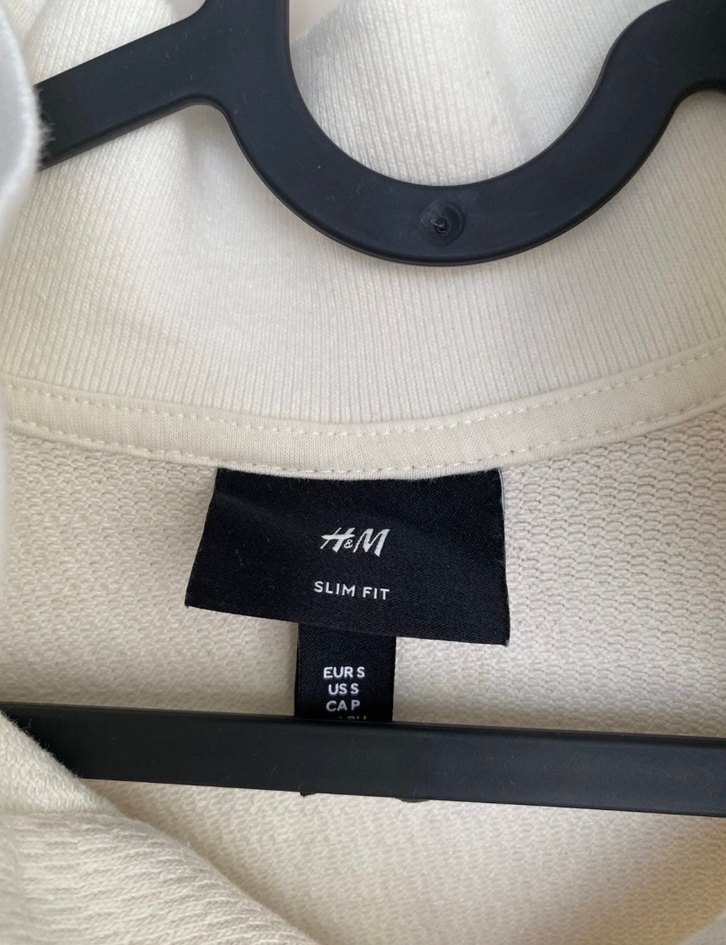 H&M Pamuklu Beyaz Kısa Kollu Polo Tişört - Görsel 3