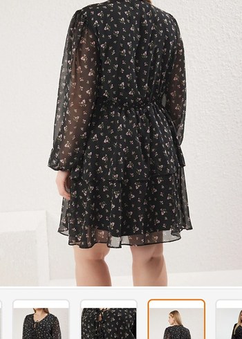 V Yaka Siyah Midi Uzun Kollu Elbise - Görsel 6