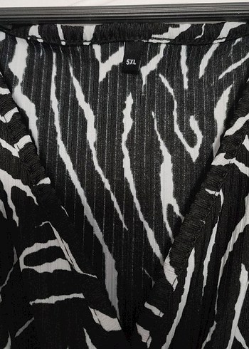 Zebra Desenli Siyah Uzun Elbise - Görsel 2