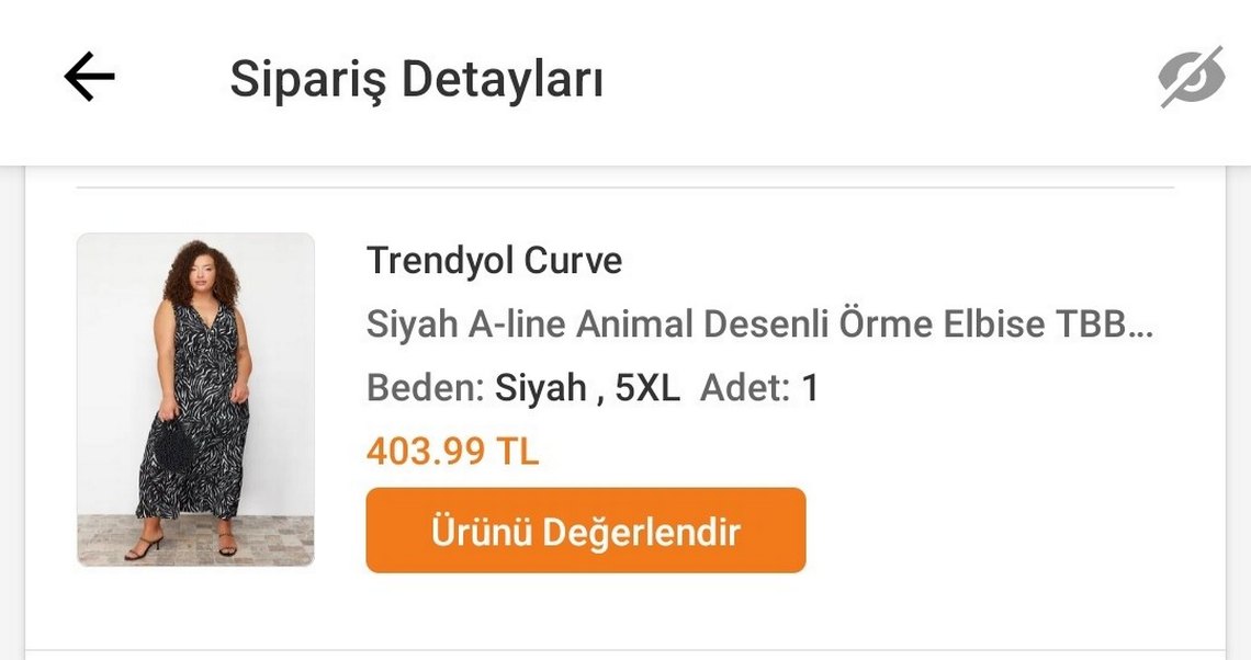 Zebra Desenli Siyah Uzun Elbise - Görsel 3