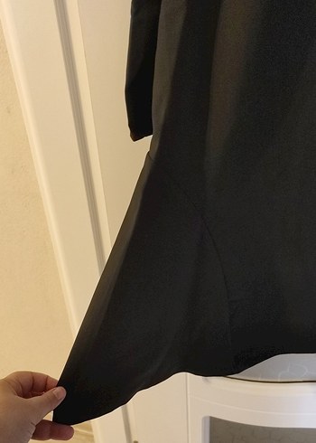 Uzun Kollu Siyah Kadın elbise - Görsel 2