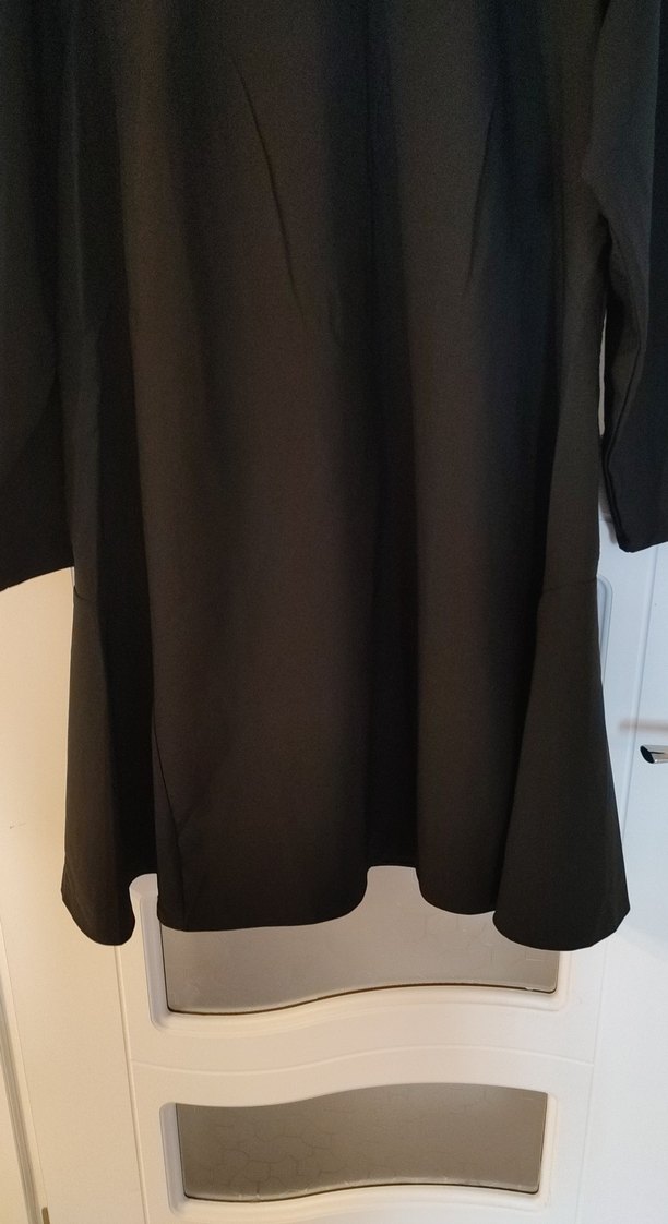 Uzun Kollu Siyah Kadın elbise - Görsel 3