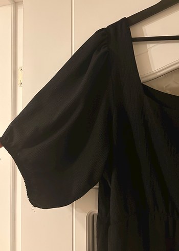 Siyah Kadın Uzun Keten Elbise - Görsel 2