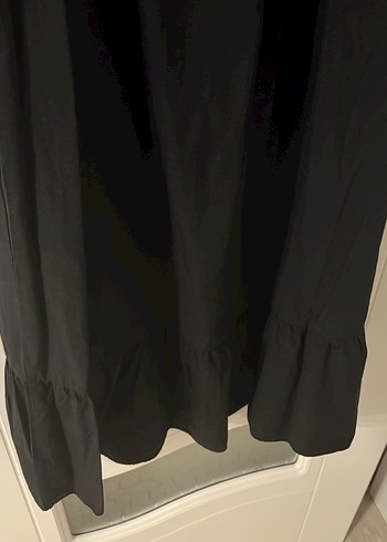 Siyah Uzun Keten Gotik Elbise - Görsel 3