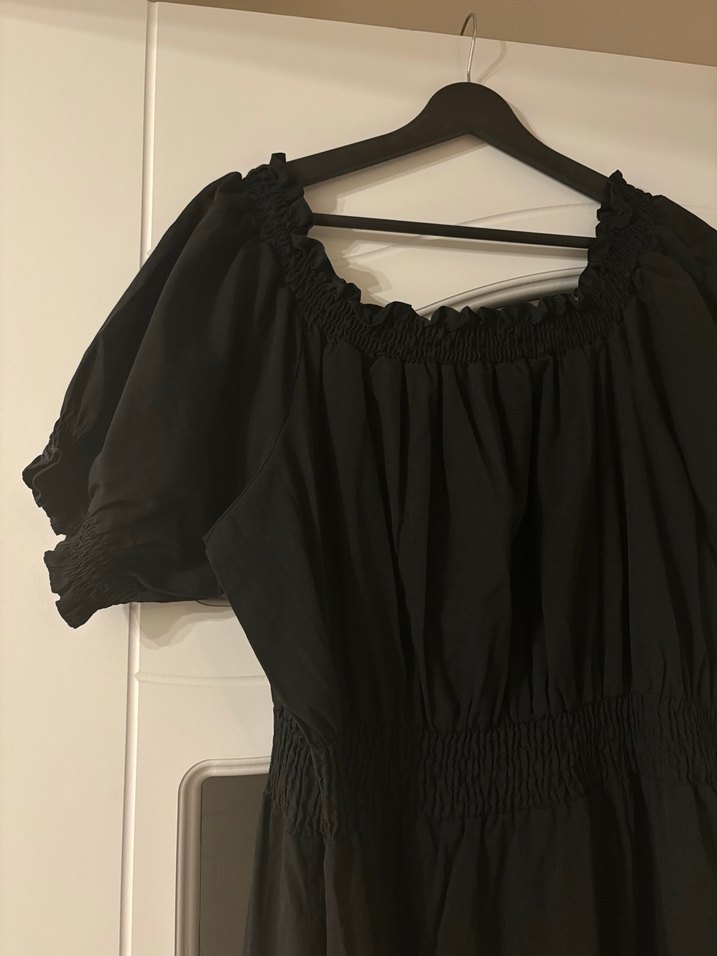 Siyah Uzun Keten Gotik Elbise - Görsel 2