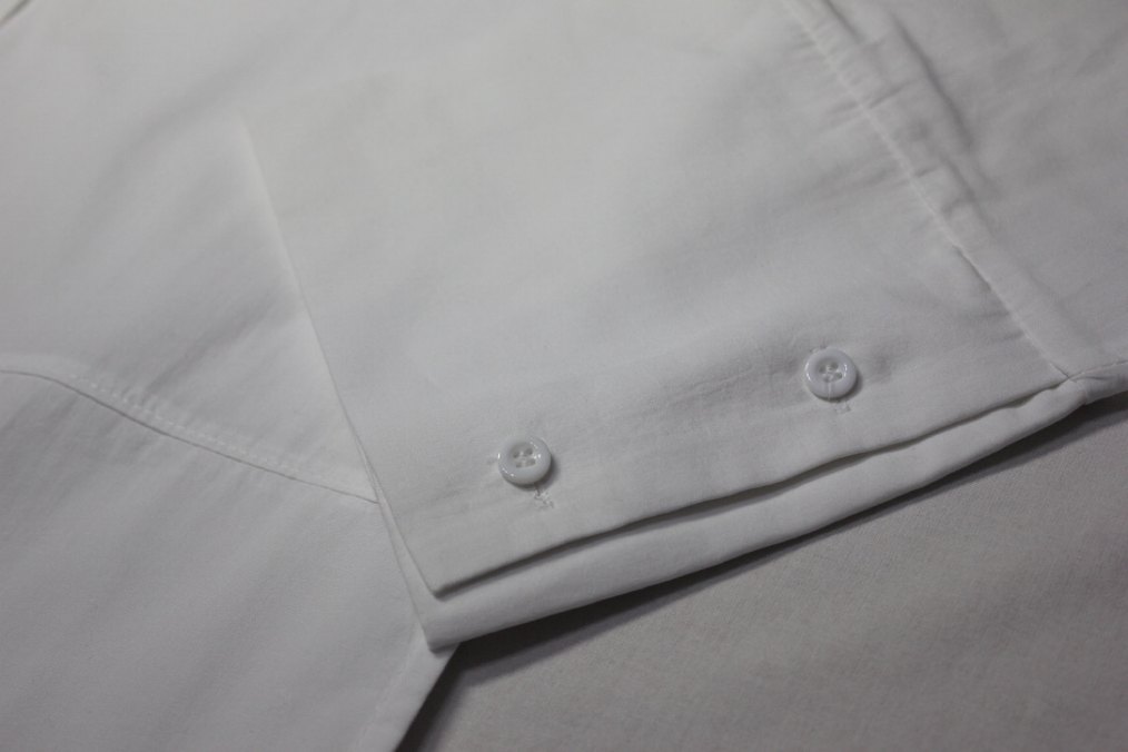 Beyaz Düğmeli Uzun Kollu Kadın Gömlek - Görsel 5