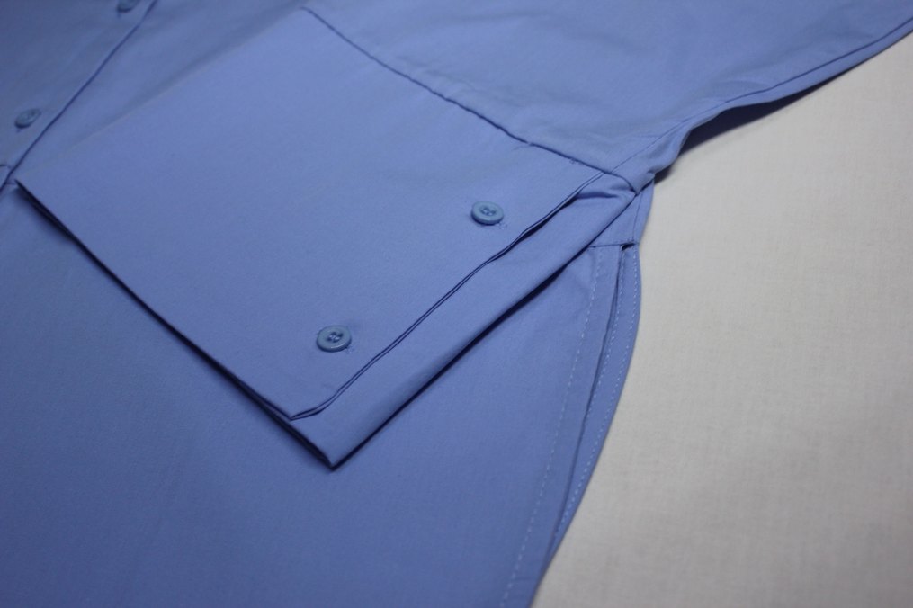 Mavi Pamuklu Kadın Gömlek S M beden - Görsel 4