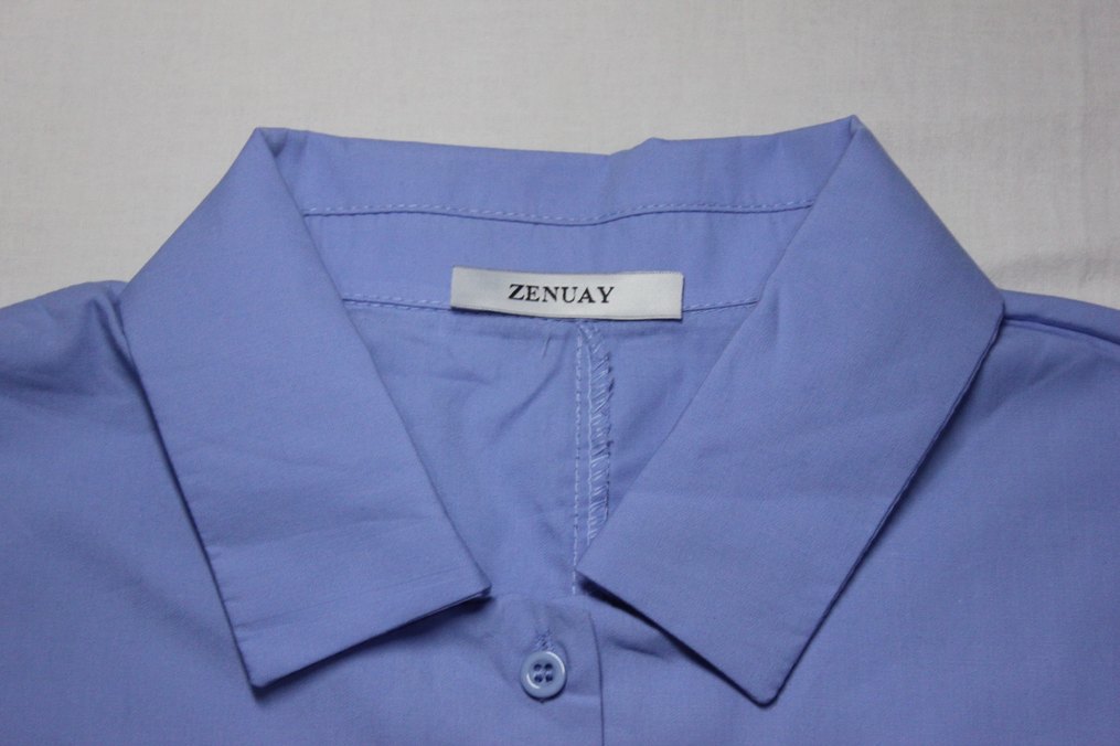 Mavi Pamuklu Kadın Gömlek S M beden - Görsel 3