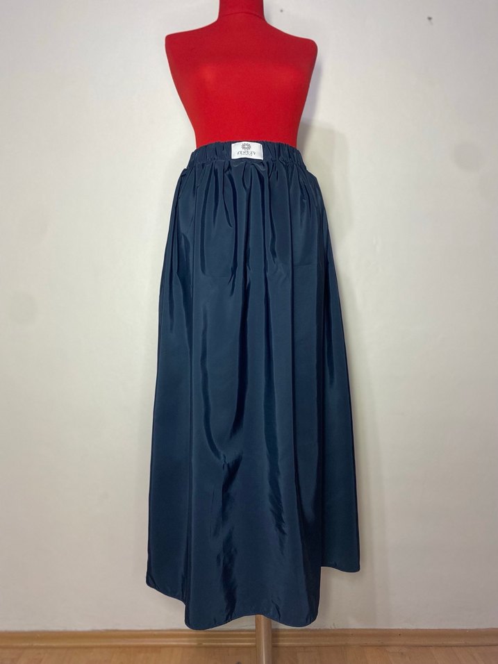 Kadın Lacivert Uzun Salaş Etek - Görsel 3