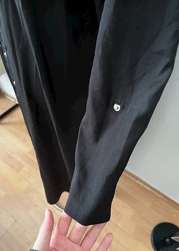 Siyah çıtçıtlı Uzun Ferace - Görsel 5