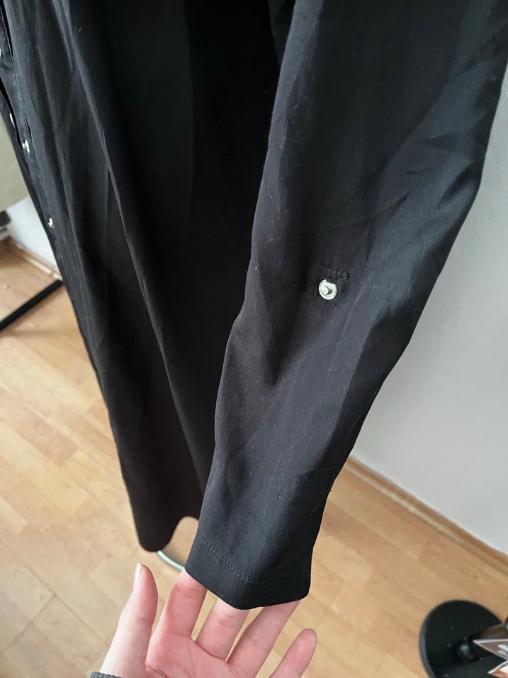 Siyah çıtçıtlı Uzun Ferace - Görsel 5