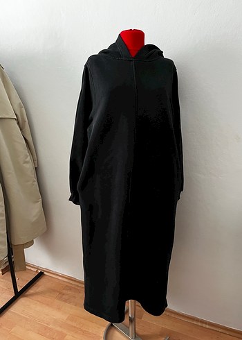 Siyah Uzun Kesim Salaş Sweatshirt - Görsel 4