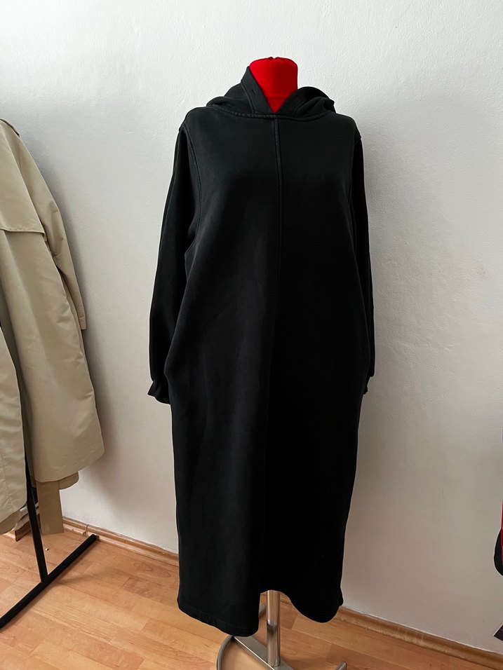 Siyah Uzun Kesim Salaş Sweatshirt - Görsel 4