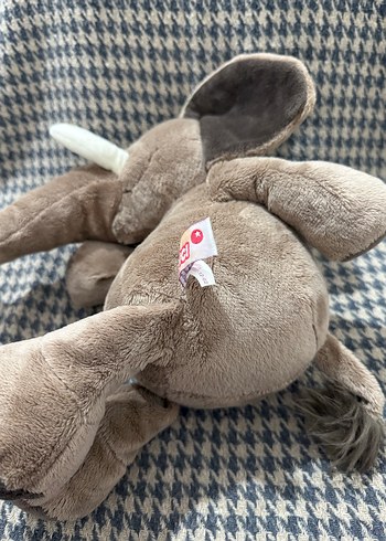 Gri Kahverengi Fil Peluş Oyuncak - Görsel 5