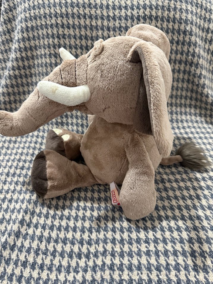 Gri Kahverengi Fil Peluş Oyuncak - Görsel 2