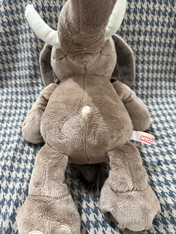 Gri Kahverengi Fil Peluş Oyuncak - Görsel 4