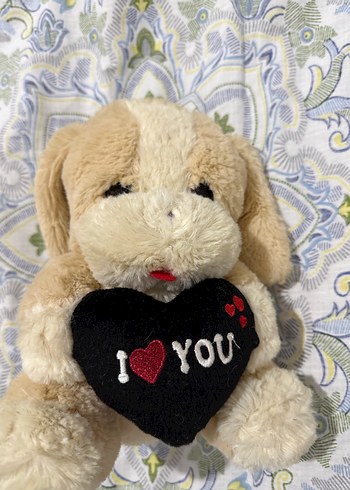 Kalp Detaylı Kahverengi Peluş Oyuncak - Görsel 6